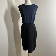 Ann Taylor Loft Black Midnight Blue - SZ 8 - Sleeveless Back Zip Dress