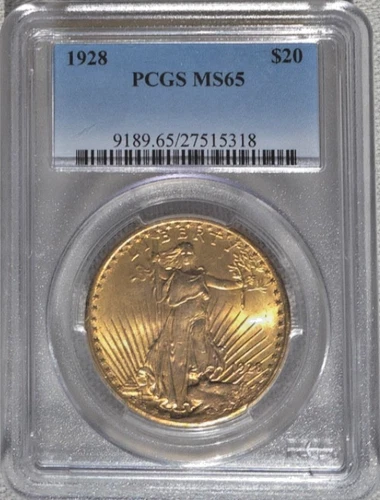 1928 $20 Saint Gaudens Double Eagle - PCGS MS65 - Investment Bullion - .9675 oz