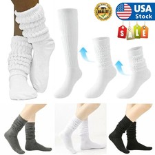 4Pair Winter Knee High Slouch Socks for Women Girls Soft Extra Long Slouch Socks