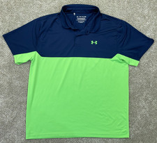 Under Armour Shirt Men's XXL Green Blue The Playoff Polo Golf Performance