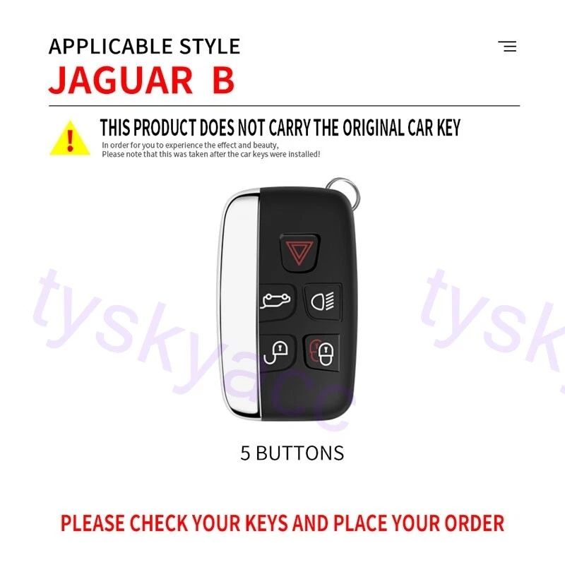 Key Case Fob Holder Bag Shell Cover For Jaguar XE Range Rover Evoque Discovery4 - Image 3 of 4