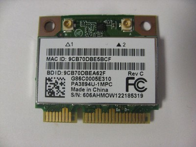 K000113820 Toshiba Qosmio X775 Series  Wireless WiFi Card PA3894U-1MPC TESTED