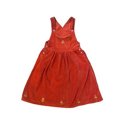 Vintage 1980s 1990s 7Y Laura Ashley Mother & Child Red Corduroy