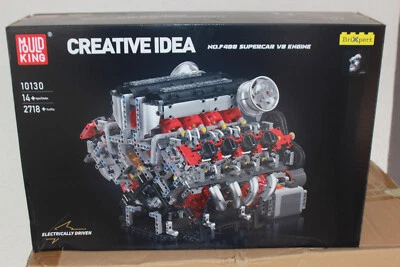 OO Mould King 10130 Motor F 488 V8 Klemmsteine Bausatz 8 Zylinder 2718 pcs NEU