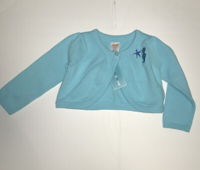 GYMBOREE Girls 12-18M Aqua Blue Cardigan Sweater/ Shrug, NWT | eBay