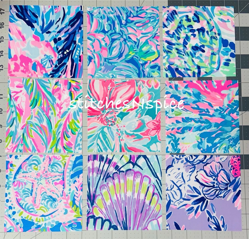 Juego de 40 cuadrados de tela Lilly P. 5x5 pulgadas - algodón dobby y popelina Foto 4 de 4