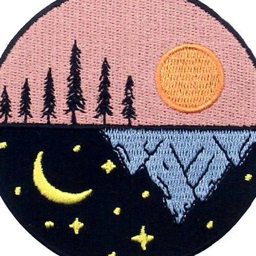Embroidered Patches Iron On Sew Patch Badges appliques transfers Sun Stars Moon - Image 2 of 4