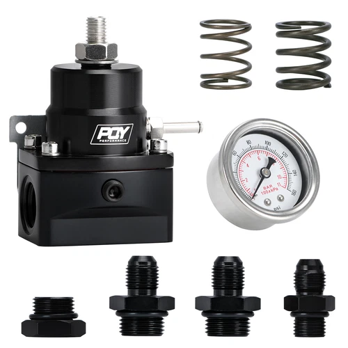 AN6 Feed & AN6 Return Line Fuel Pressure Regulator w/ Boost Reference Gauge 3-70