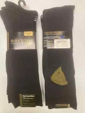 Gold Toe Men's Metropolitan Dress Crew Socks, Large, Black, 6 pairs, Free Ship