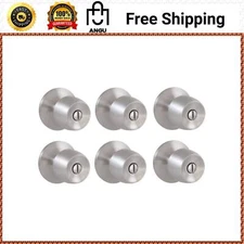 Brandywine Stainless Steel Bed and Bath Door Knob Contractor Pack 6-Piece