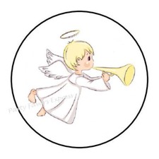 30 ANGEL ENVELOPE SEALS LABELS STICKERS PARTY FAVORS 1.5" ROUND