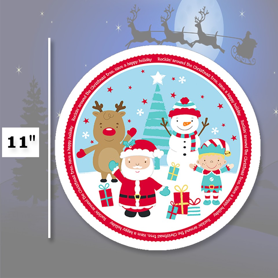 2x Kids Christmas Dinner Reusable Plate Dinnerware Tableware Dining