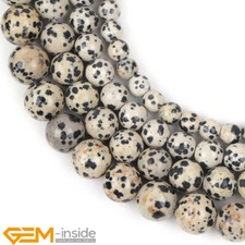 Natural Dalmation Jasper Gemstone Loose Spacer Beads Big Hole 2mm Jewelry Making