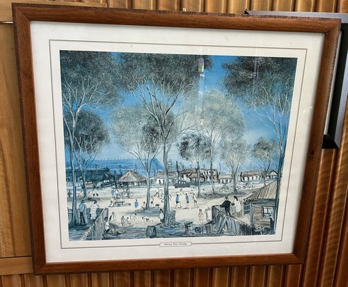 Framed Print Of Original Art Work By Pro Hart “Mining Town Sunday ...