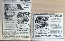 Two 1948 newspaper ads for Austin - Easy to own, Economical to Drive