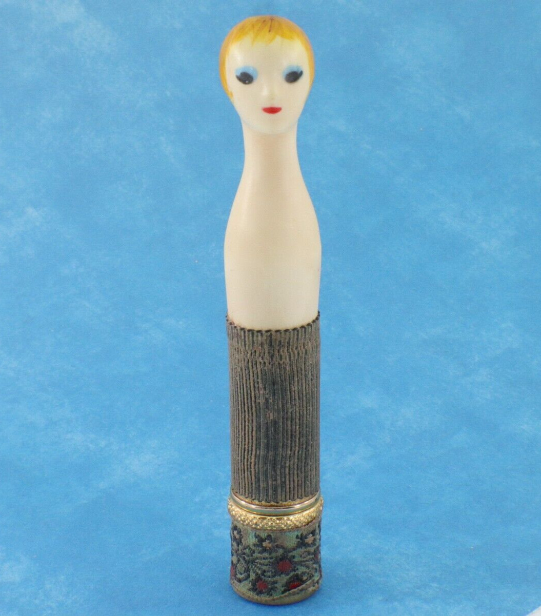 Revlon Couturine LIPSTICK DOLL Lady Holder Case Blonde 0538 USA Vintage 1961