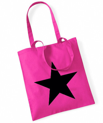BLACK STAR Cotton Bag Stoffbeutel pink
