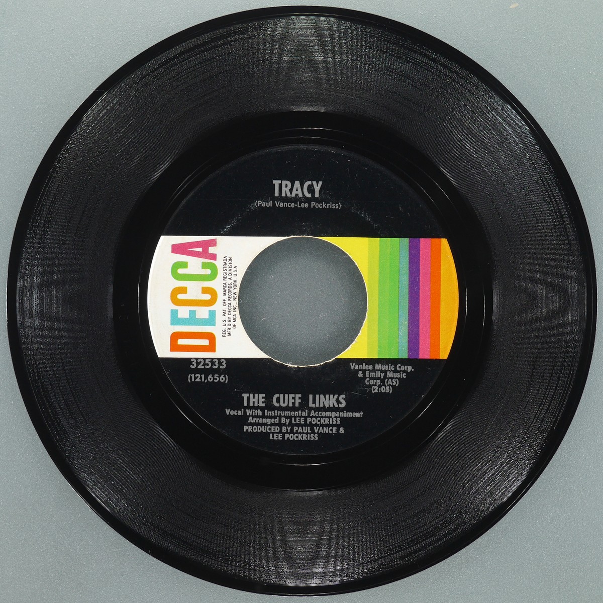 THE CUFF LINKS Tracy DECCA 32533 EX 45 RPM 7