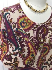 NWT KATE HILL WOMAN 100 COTTON BUTTON DOWN SWEATER CARDIGAN PAISLEY SIZE 1X