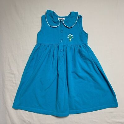 Turquoise Blue Fit & Flare Polo Dress Girl's Sun Dress Lightweight Preppy |  eBay