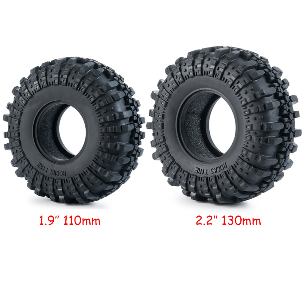 4pcs 1&period;9&apos;&apos;&sol;2&period;2&apos;&apos; 110&sol;130mm Rock Crawler Tire For 1&sol;10 Axial TRX4 D90 D110 RC Car