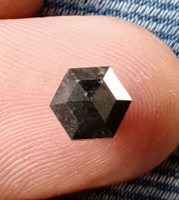 2.06 CT Natürlich Loser Diamant Hexagon Schwarz Farbe I3 Klarheit 7.8 MM SG762