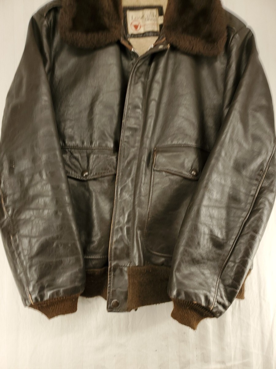 セイ 70s G-1フライトジャケット ダークブラウン ヴィンテージ Vtg 70s Sears Leather Shop G-1 Bomber Brown Aviator Jacket 42 TALL