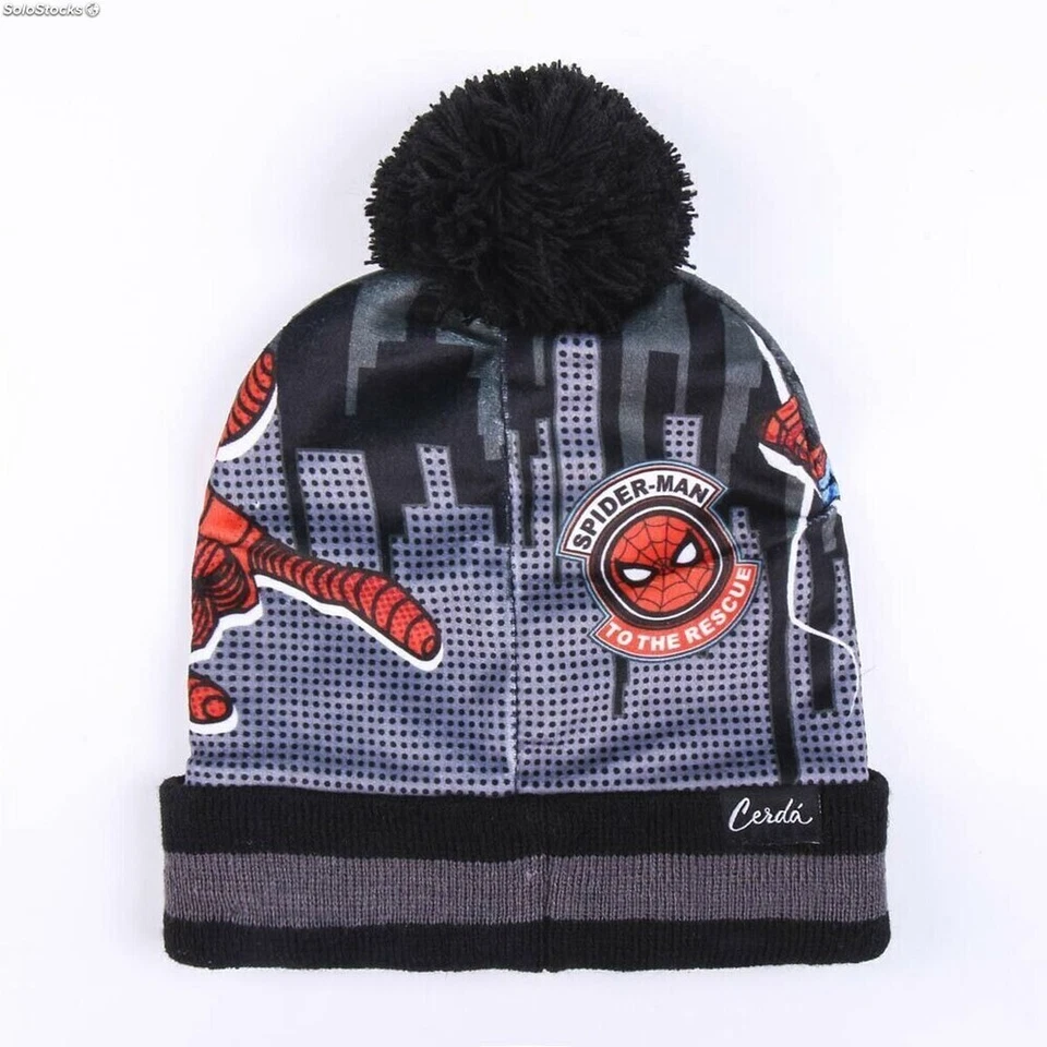 Capa De Spiderman Marvel De 3 A 7 Años Con Gorro Pompon Y Guantes De Invierno - Imagen 3 de 4
