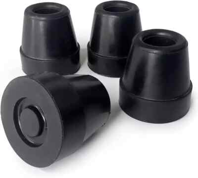 Durable Replacement Quad Cane Tips, Extra Stability, No-Slip Grip, 1/2 Inch,