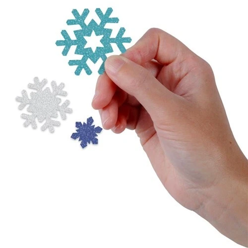 Snowflake Deluxe Sparkle Confetti 1/2 oz bag. Snow Decor Winter Party Decoration - Image 2 of 2