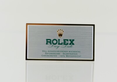 Rolex ''Day Date'' Aufstellschild 8,5x4,5cm 