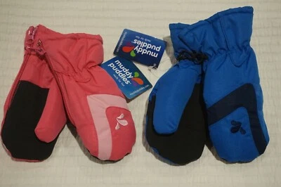 MUDDY PUDDLES ZIPPY MITT MITTENS GLOVES PINK OR BLUE