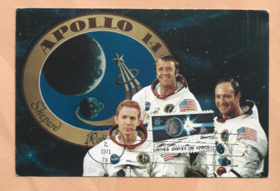 APOLLO 14 AUG 2 ,1971  HOU POSTCARD 4 X 6 BACK OF CARD IS BLANK 