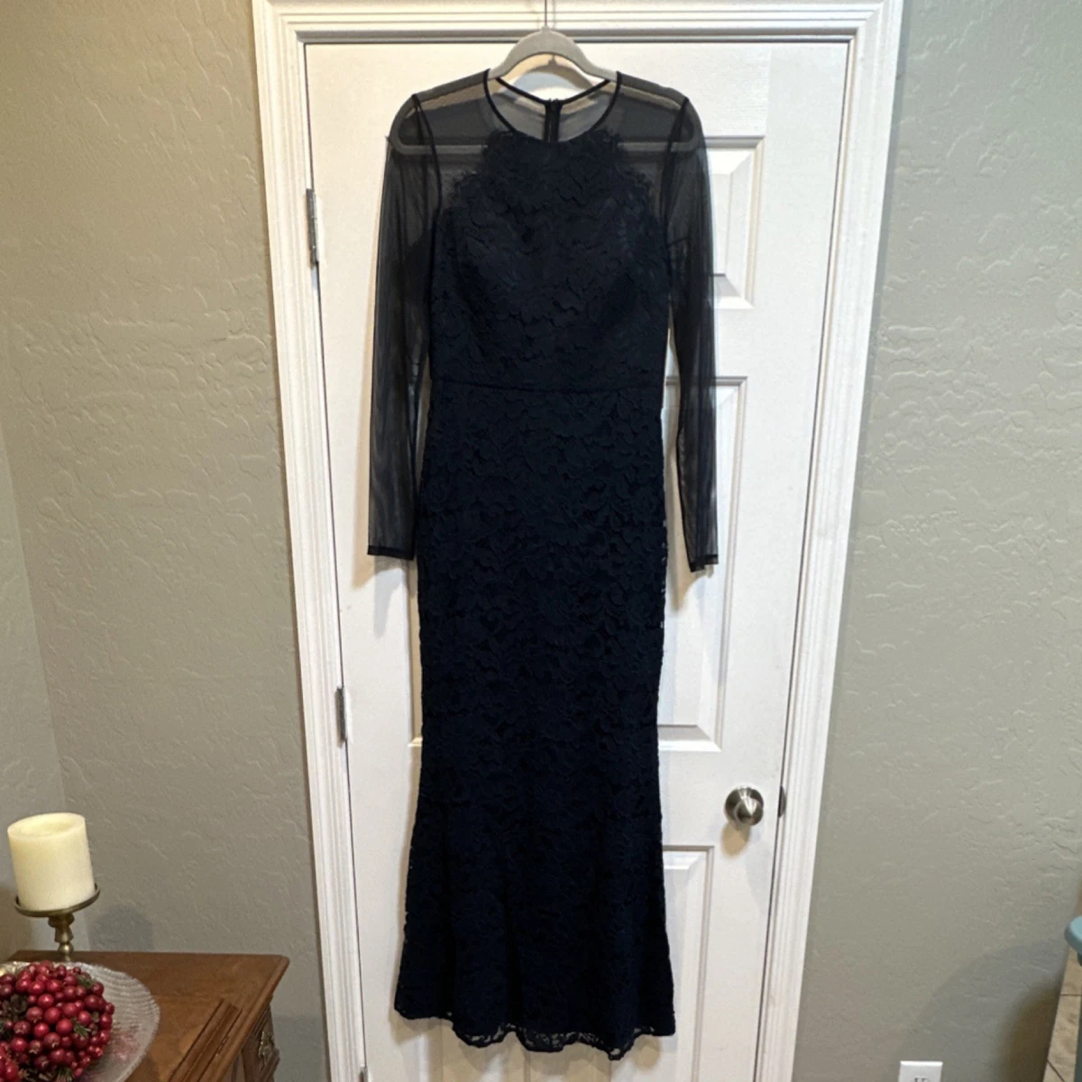 eliza j long sleeve lace dress Eliza J | Dresses | Eliza J Dress Womens White Lace Embellished Long Sleeve  Mock Neck Size S