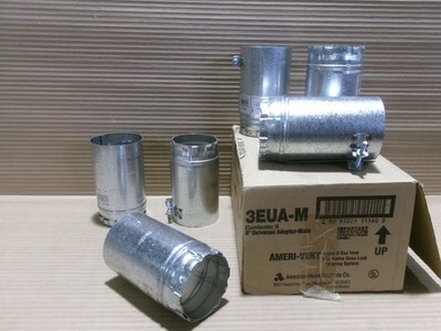 New Box of 6 Ameri-Vent 3EUA-M 3'' Universal Adaptor Male Type B Gas Vent AK
