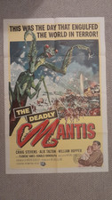 Deadly Mantis 1957 sci fi horror ORIGINAL US one sheet poster nice shape!