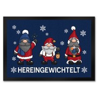 Hereingewichtelt Weihnachtswichtel FußMatte In 35X50 Cm In Blau