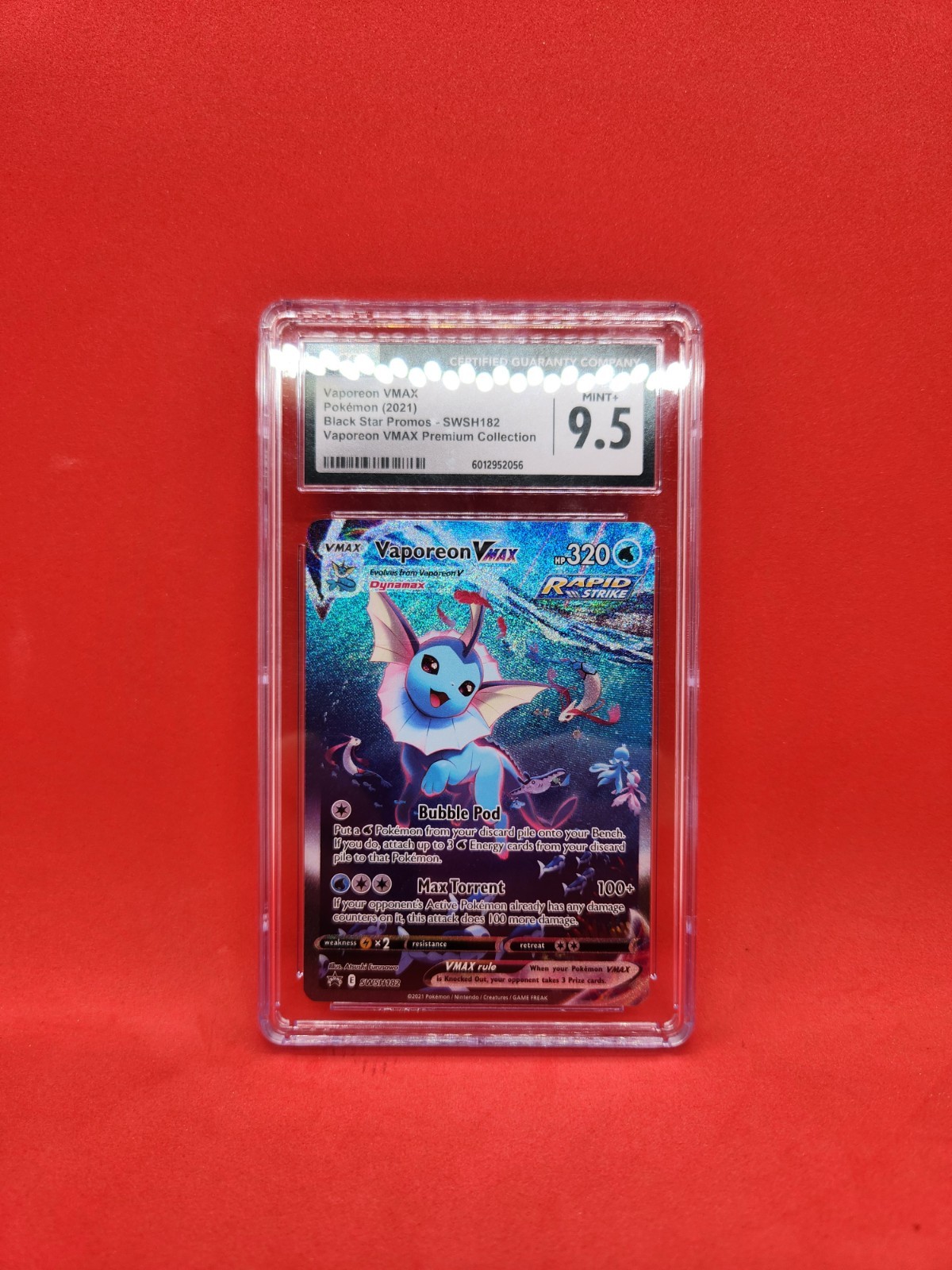 2021 Pokémon Black Star Promos Vaporeon VMAX #SWSH182 English CGC 9.5