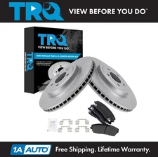 TRQ Brake Pad & Rotor Kit Semi-Metallic Premium G-Coated Fits Chrysler Dodge