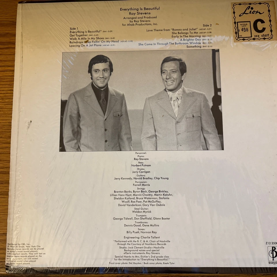 Ray Stevens - "Everything Is Beautiful" - LP, Shrink Wrap - Image 2 of 4