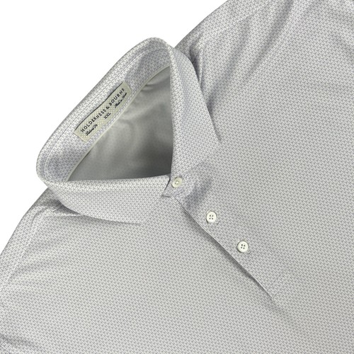 Holderness & Bourne Polo Shirt Mens XXL White Geometric Tailored Fit Golf Logo