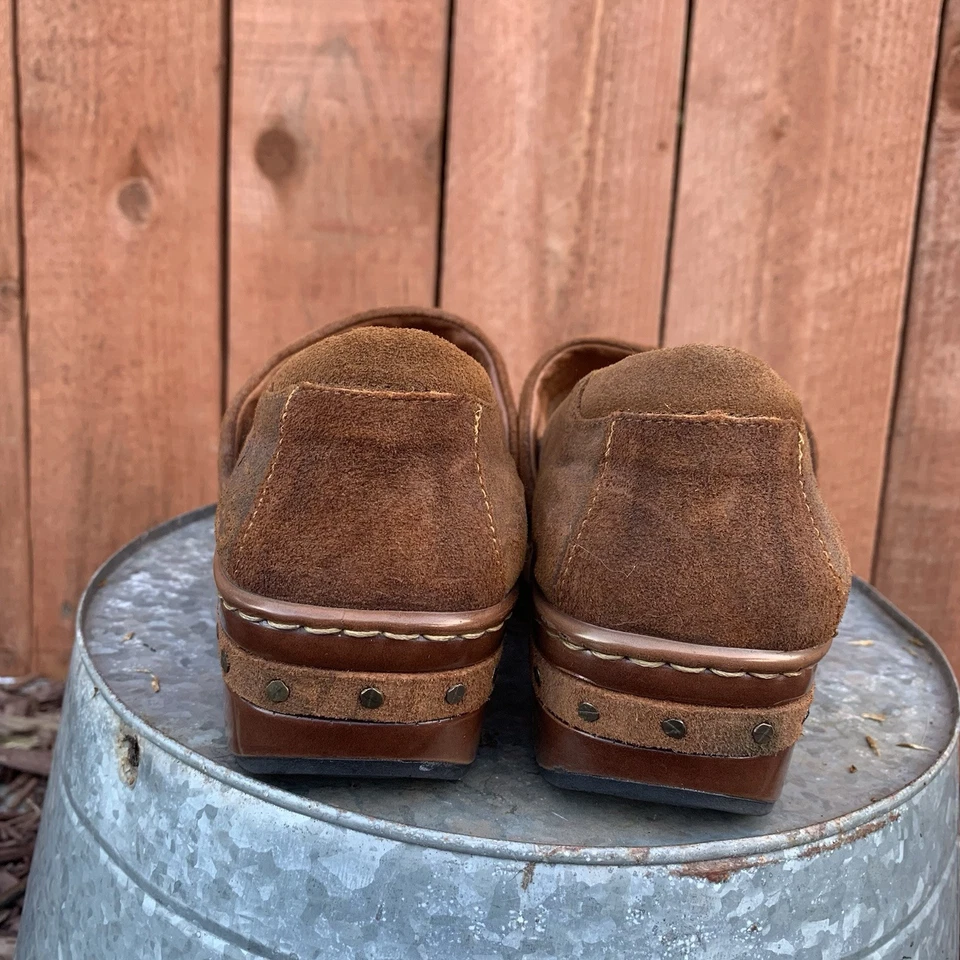 BORN Leather Wool Clog Shoes Women's 8 Brown Southwest Slip On Western - Image 3 of 4