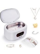 Ultrasonic Cleaner Machine 22.3oz/660ml with Glasses Ring Silver