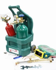 HVAC Brazing Welding Cutting Torch Kit W/Oxygen Acetylene Tank Regulator  Tote