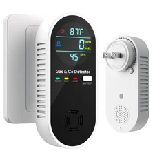 4-in-1 Upgraded Natural Gas Leak Detector and Carbon Monoxide Detectors, Dual...