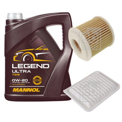 FEBI BILSTEIN Inspektionspaket 5L MANNOL Legend Ultra 0W-20 für Toyota Yaris