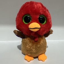 Ty Beanie Boo 6” Thankful The Thanksgiving Turkey From 2012 Big Eyes Purple Tail