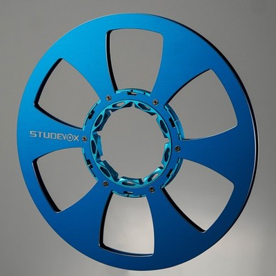 1X Studevox 10.5'' Edge Polished Blue Aluminium Tape Reel For Tape Recorders