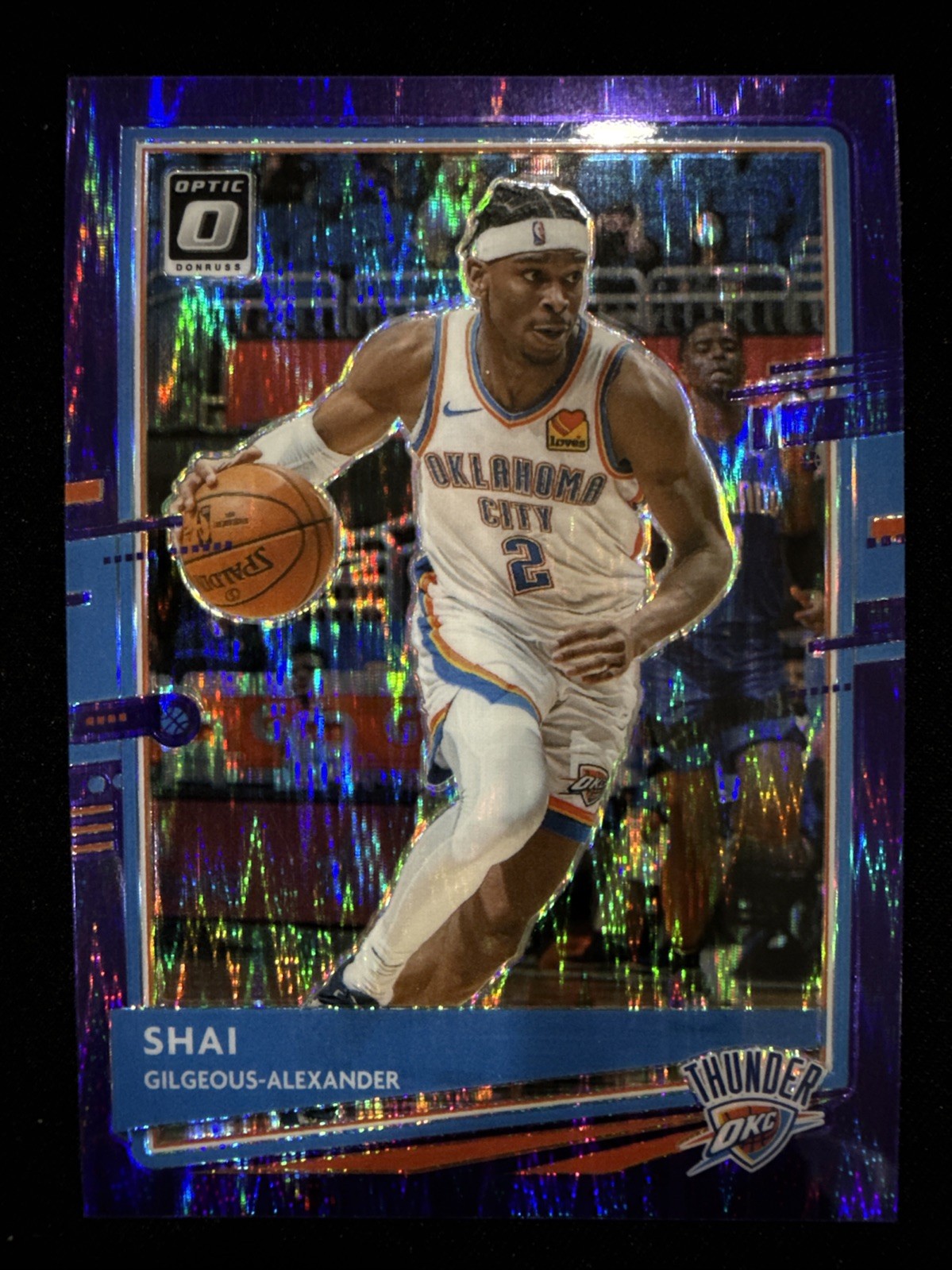 2020-21 Donruss Optic Shai Gilgeous-Alexander No. 143 Purple Shock Prizm Thunder