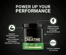 Unflavored Micronized Creatine 300g - Muscle Growth Formula, 60 Servings